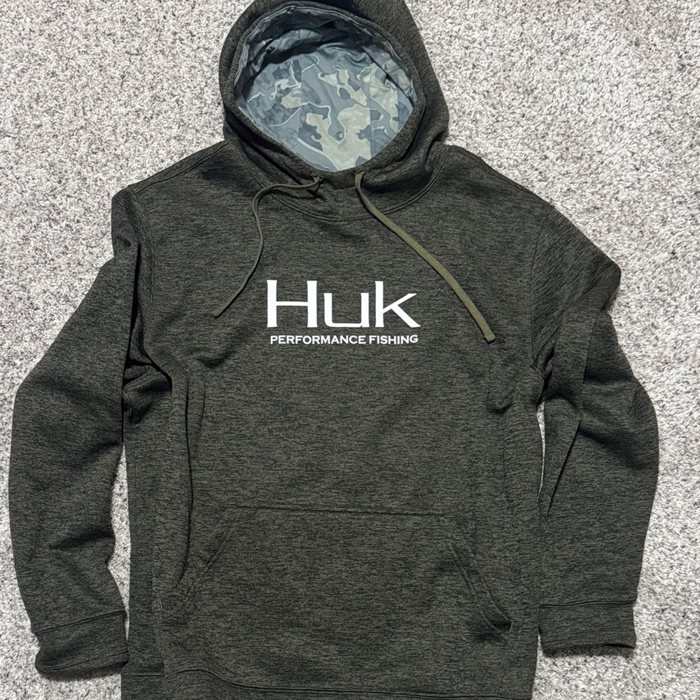 HUK fishing Olive Green Hoodie